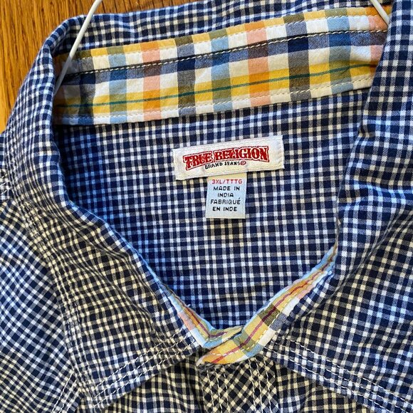 True Religion Men's Western Short Sleeve Pearl Snap S/S Shirt Size 3XL - Picture 3 of 6